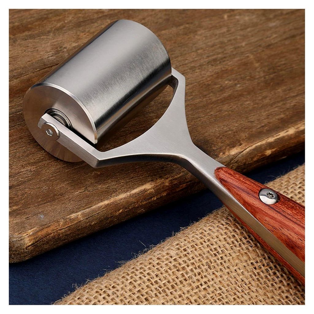 90 mm Lederwalze mit Holzgriff und Edelstahl für Lederverarbeitung