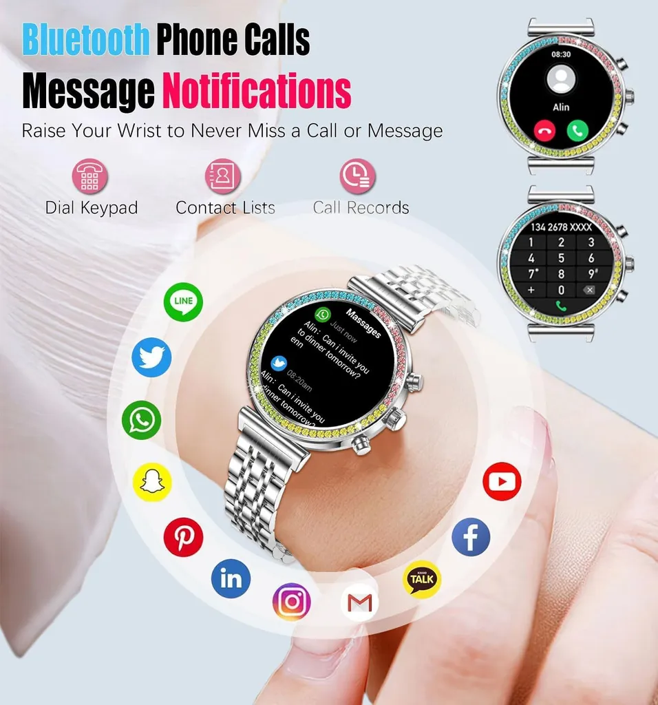 Smartwatch Sportivo Donna Impermeabile 1,25'' HD Chiamate Bluetooth - 4