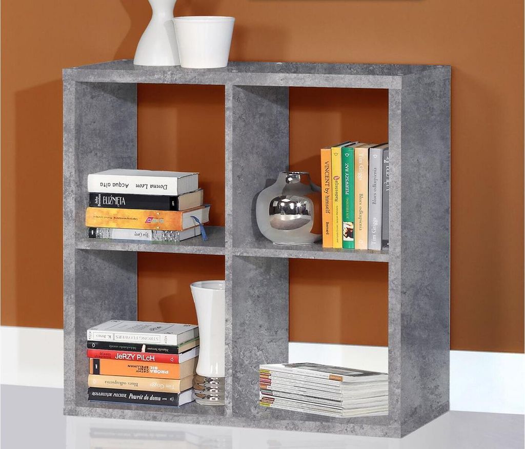 möbelando Regal Standregal Raumteiler Dekoregal Würfelregal Bücherregal Wellington II Beton