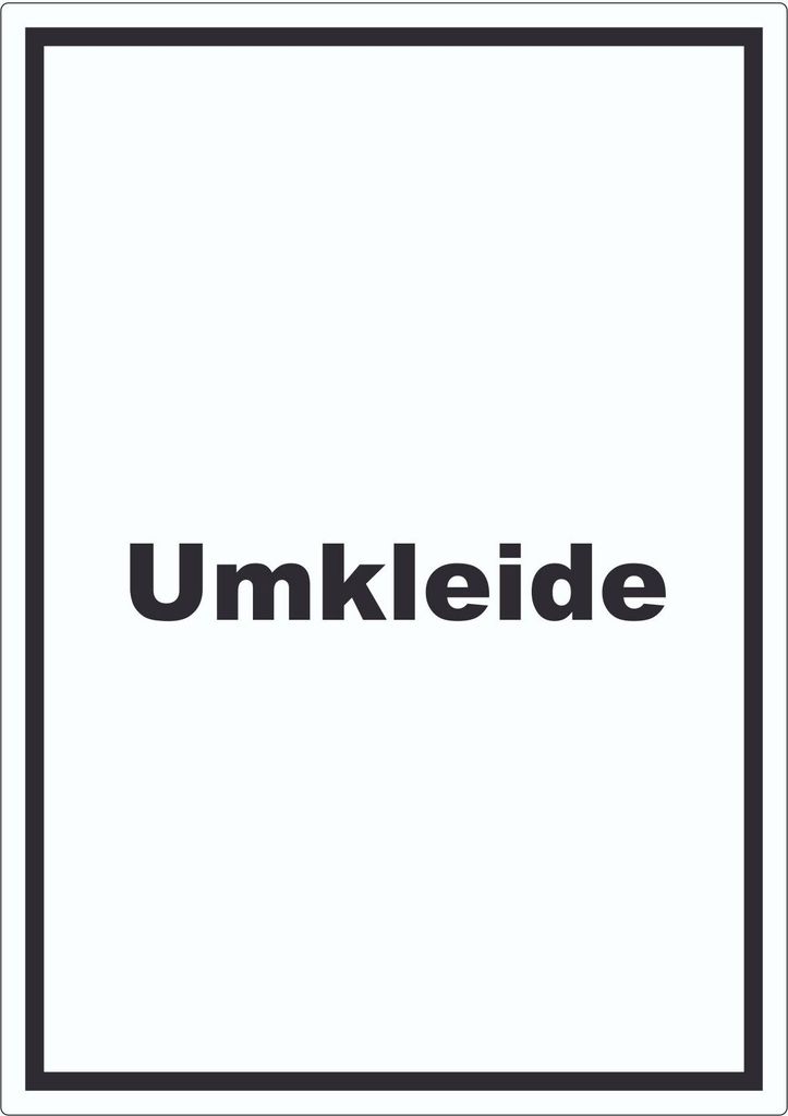 Umkleide Aufkleber mit Text Ankleide Kabine hochkant A1 (594x841mm)