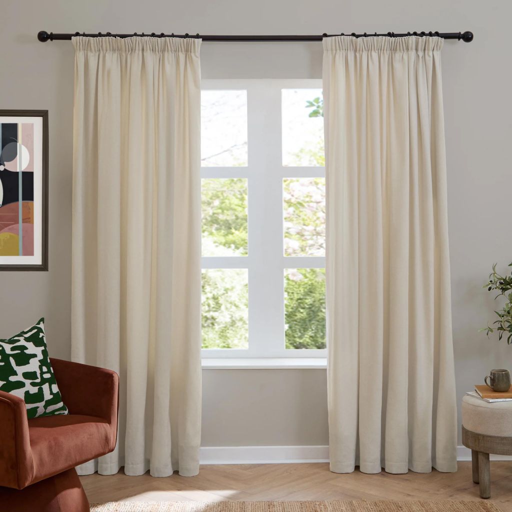 Furn - "Chenille" Falten-Vorhänge, Gepolstert RV3603 (229 cm x 229 cm) (Ecru)