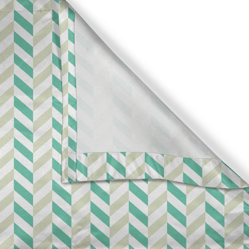 Rideaux décoratifs à œillets pour salon motif zigzag 2 panneaux