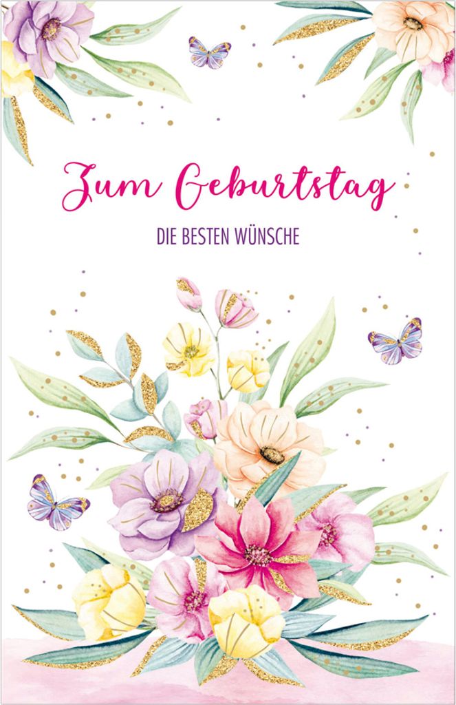 SUSY CARD Geburtstagskarte Wish and Bloom "Blumengesteck"