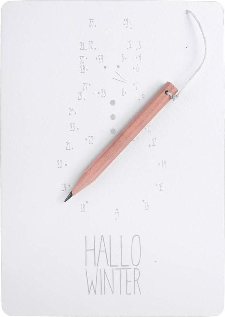 Zeichnen & Zahlenkarte "Hello Winter"