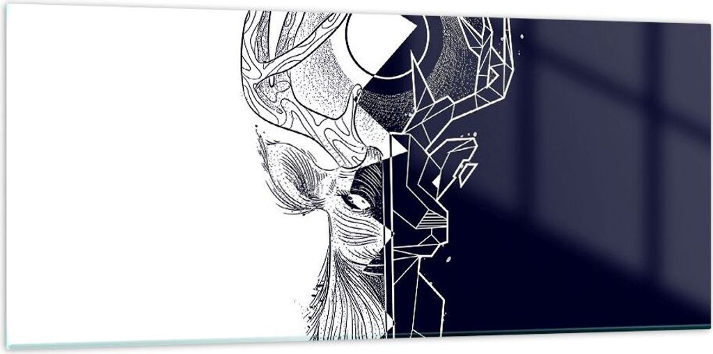 Bilder auf glas - Abstraktion modern - 120x50cm - Glasbilder - Wandbilder - Kunstdruck - zum Aufhängen bereit - Wanddekoration aus Glas - Glas Bil...