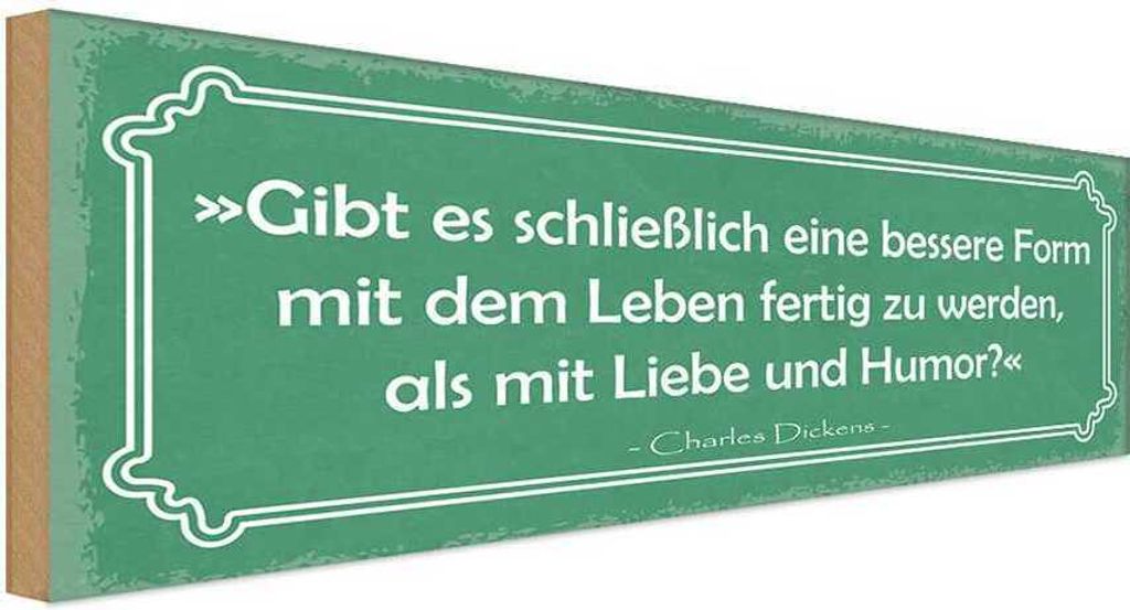 vianmo Holzschild 10x27 cm Leben mit Liebe und Humor Spruch Zitat