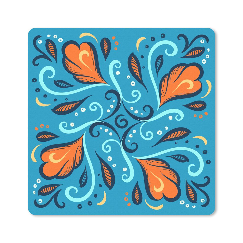 MuchoWow® Mauspad Mousepad Federn - Blau - Muster 30x30 cm Produktbild 