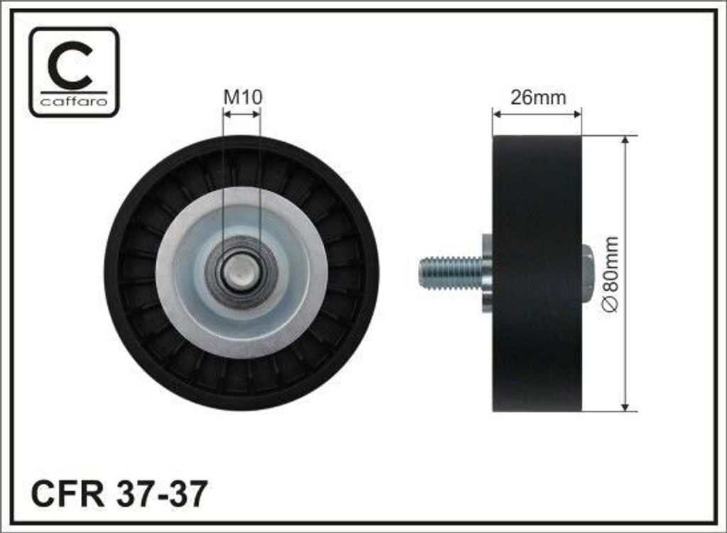 CAFFARO 37-37 Umlenkrolle Keilrippenriemen 80mm für FIAT COUPE (FA/175) BRAVO I (182) MAREA Weekend (185) MAREA (185) für LANCIA LYBRA SW (839BX)