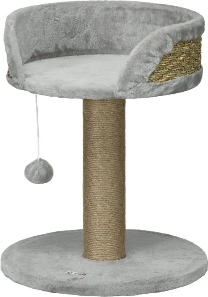 Fortuna Lai Arbre à chat gris de 49 cm avec balle et griffoir en jute
