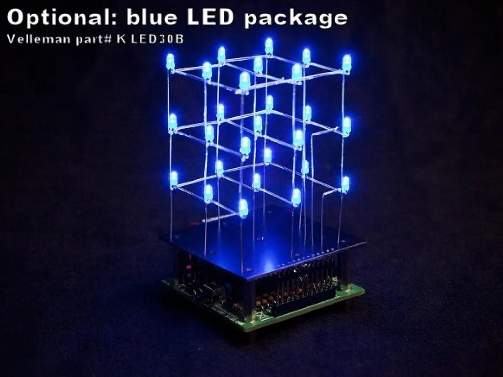 Cube à Led 3D 3x3x3 avec Effets d'Animation Programmés et Socle Stable - 3