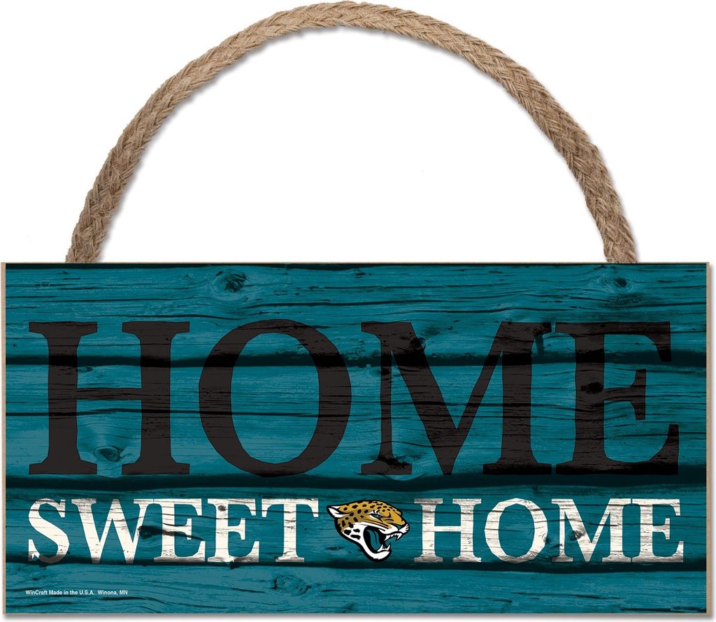 NFL Jacksonville Jaguars Home Sweet Wood Sign Holzschild Tür- / Wand-schmuck