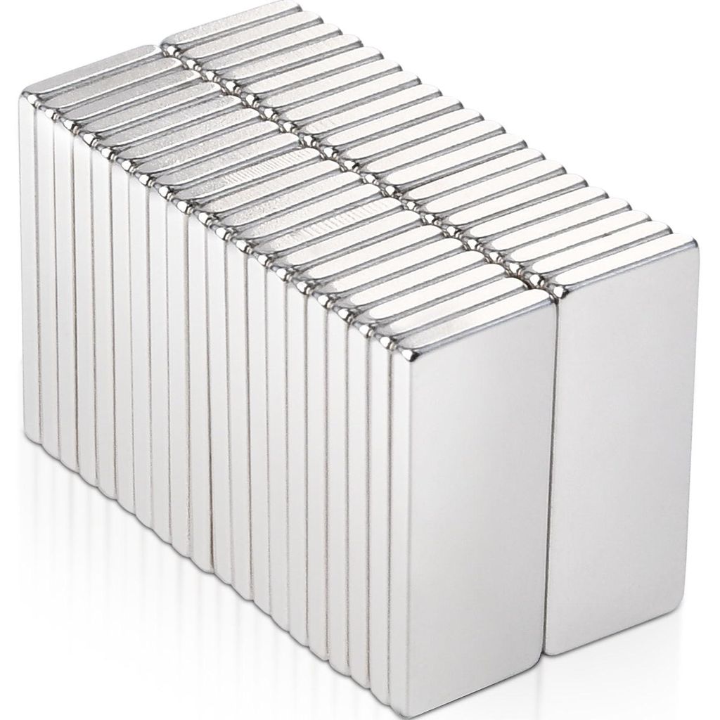40 starke Magnete (20 x 8 x 1,5 mm), Mini-Neodym-Magnete, extra starke, rechteckige Magnete für Magnettafeln, Pinnwände, Küchenschränke, Whiteb...