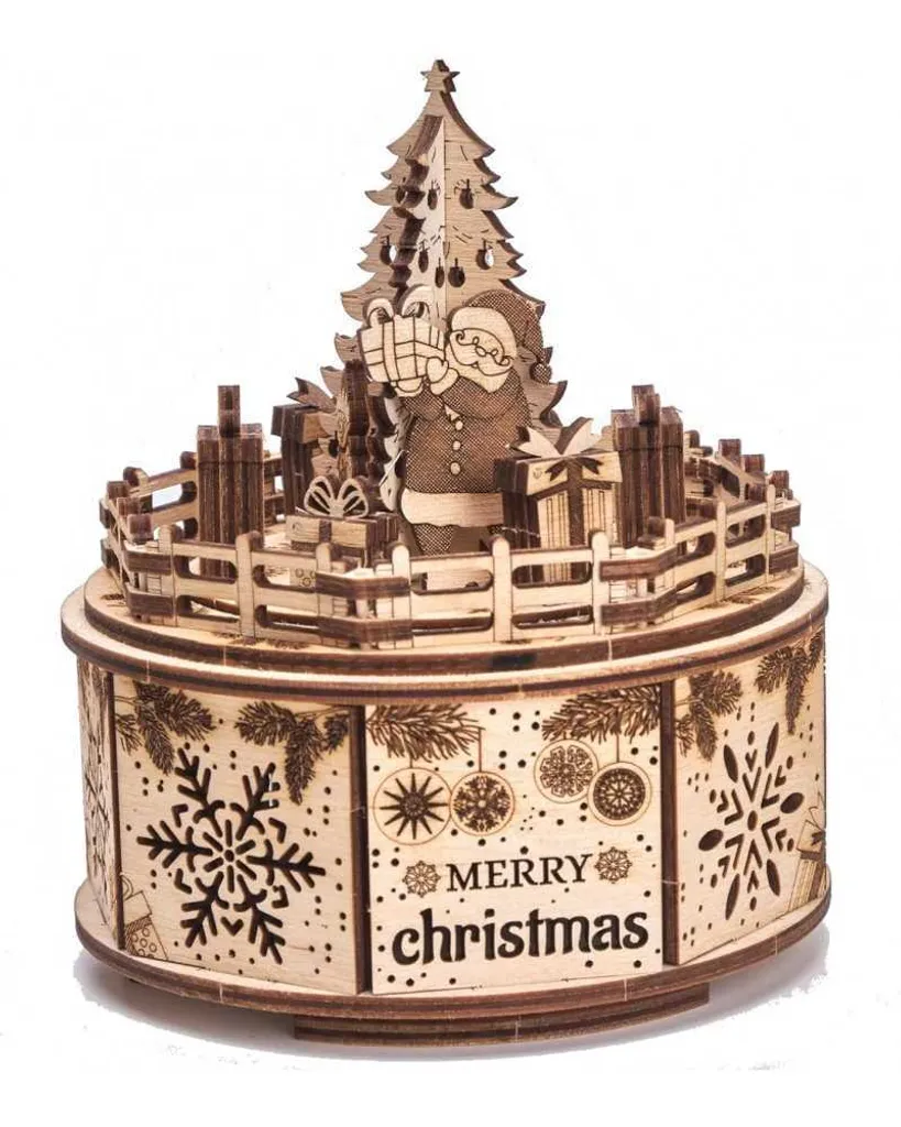 Puzzle mécanique 3D Cadeaux du Père Noël WT en bois de 92 pièces