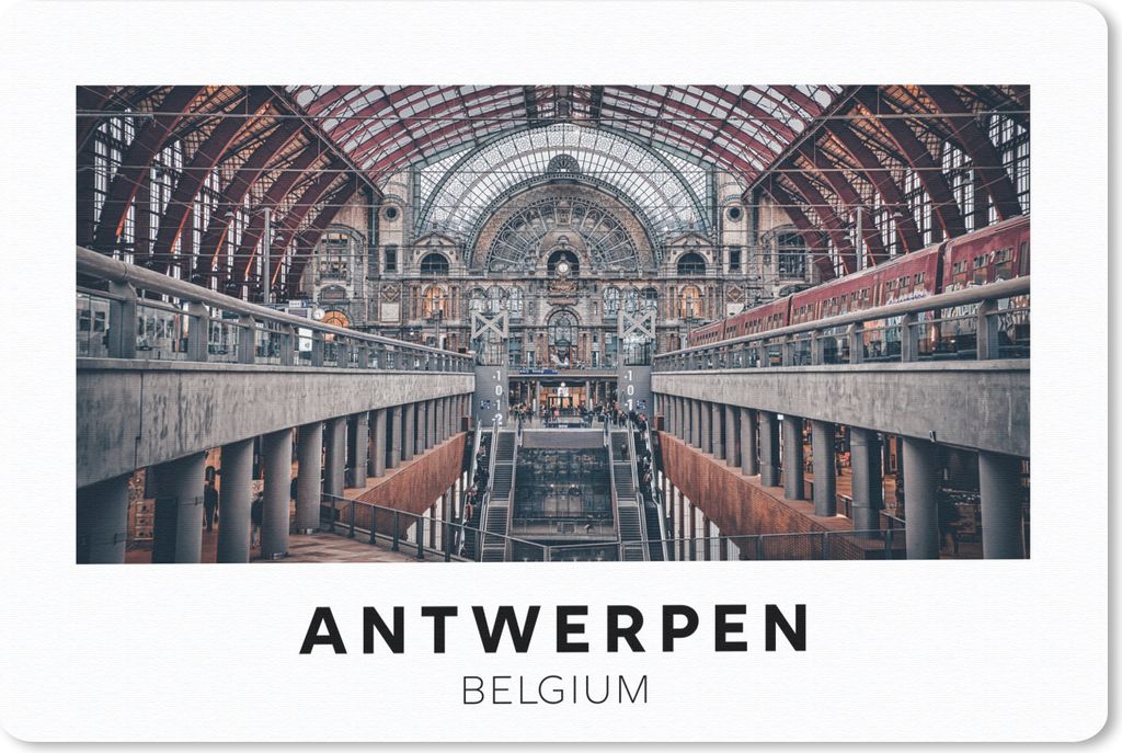 MuchoWow Schreibtischunterlage Antwerpen - Belgien - Architektur 60x40 cm - XXL Mauspad - Großes Mauspad