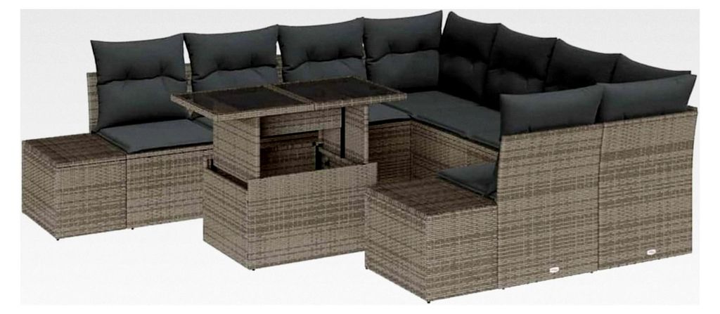 Garten-Sofa-Set mit Kissen - Modernes Poly-Rattan Design für Sommerfeiern und Entspannung auf der Terrasse