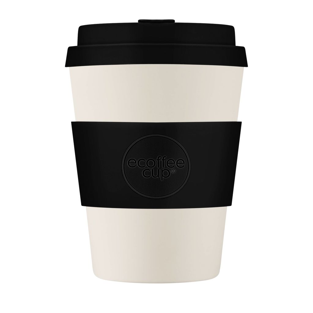 Ecoffee Cup Black Nature PLA - Becher to Go 350 ml - Schwarz Silikon