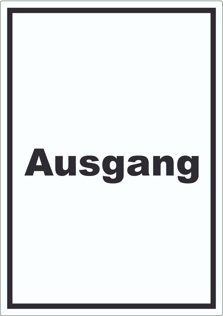 Ausgang Aufkleber mit Text Exit Schluss hochkant A8 (52x74mm)
