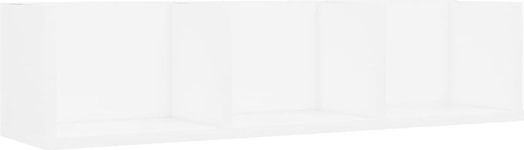 vidaXL Nástěnná police na CD bílá 75x18x18 cm Dřevěný Obrázek produktu 