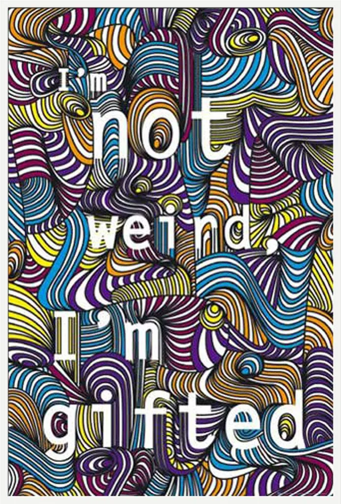 Affiche I'm Not Weird avec cadre Shinsuke Maxi blanc en acrylique