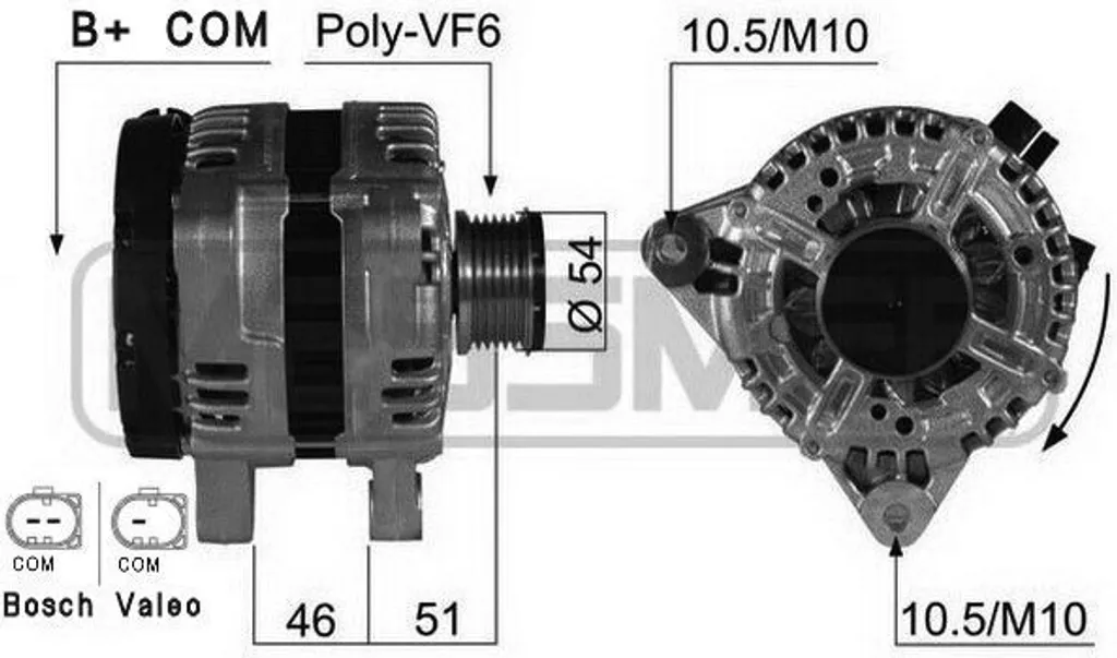 Alternateur pour Ford Transit Courier et Volvo V70 S80 S40 C30