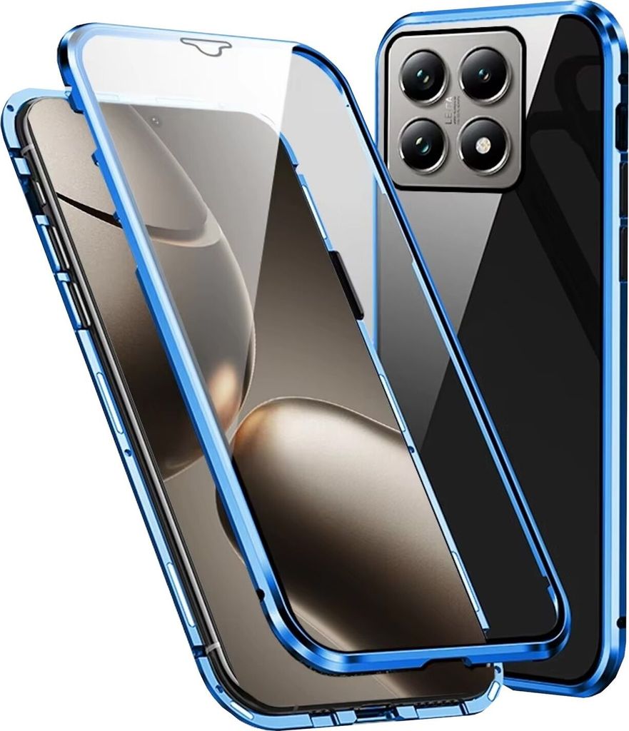 Für Xiaomi 14T Pro Handy Tasche 360 Magnet Glas Bumper
