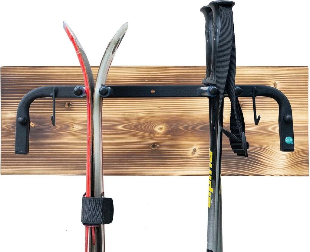Skihalterung Wand Skihalter für 2 Paare 47 cm Trekking Holz Produktbild 