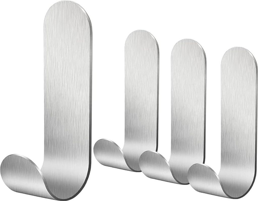 4 Stück Haken Selbstklebend,Haken Selbstklebend Handtuchhaken für Bad & Küche, Ohne Bohren Wasserfest,Handtuchhalterung Wandhaken zum Kleben Sel...