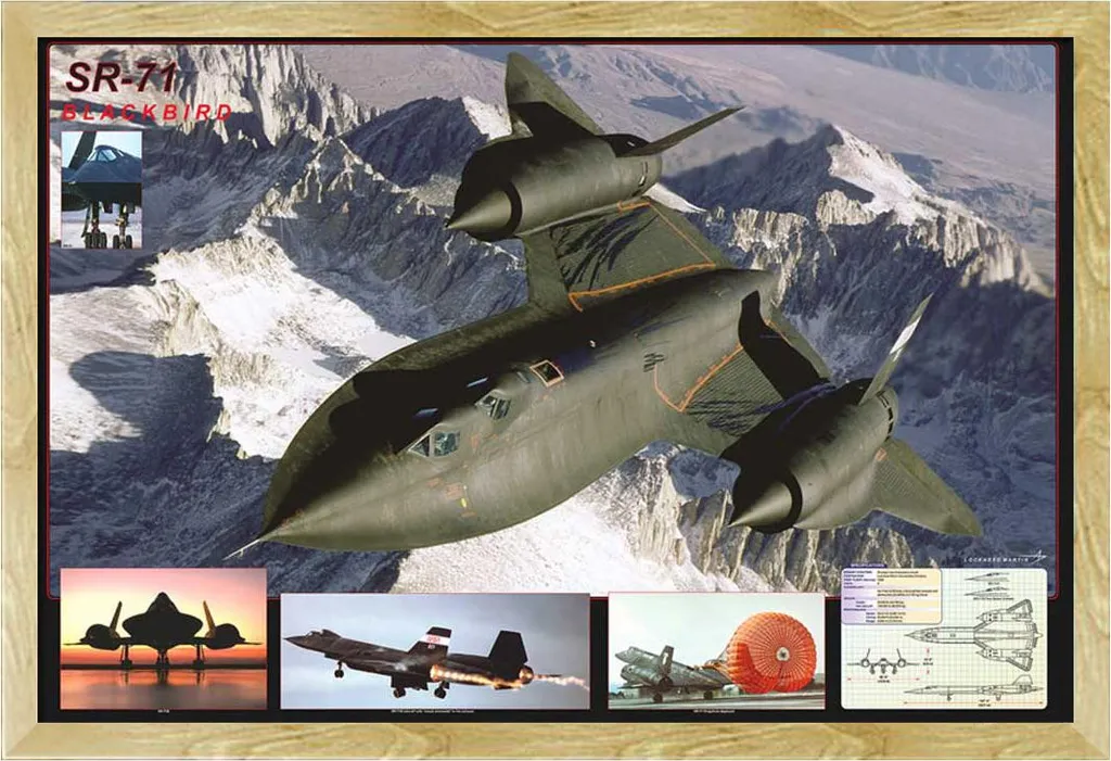 Poster SR-71 Blackbird : Cadre Hêtre Shinsuke® et Vitre Acrylique Pro
