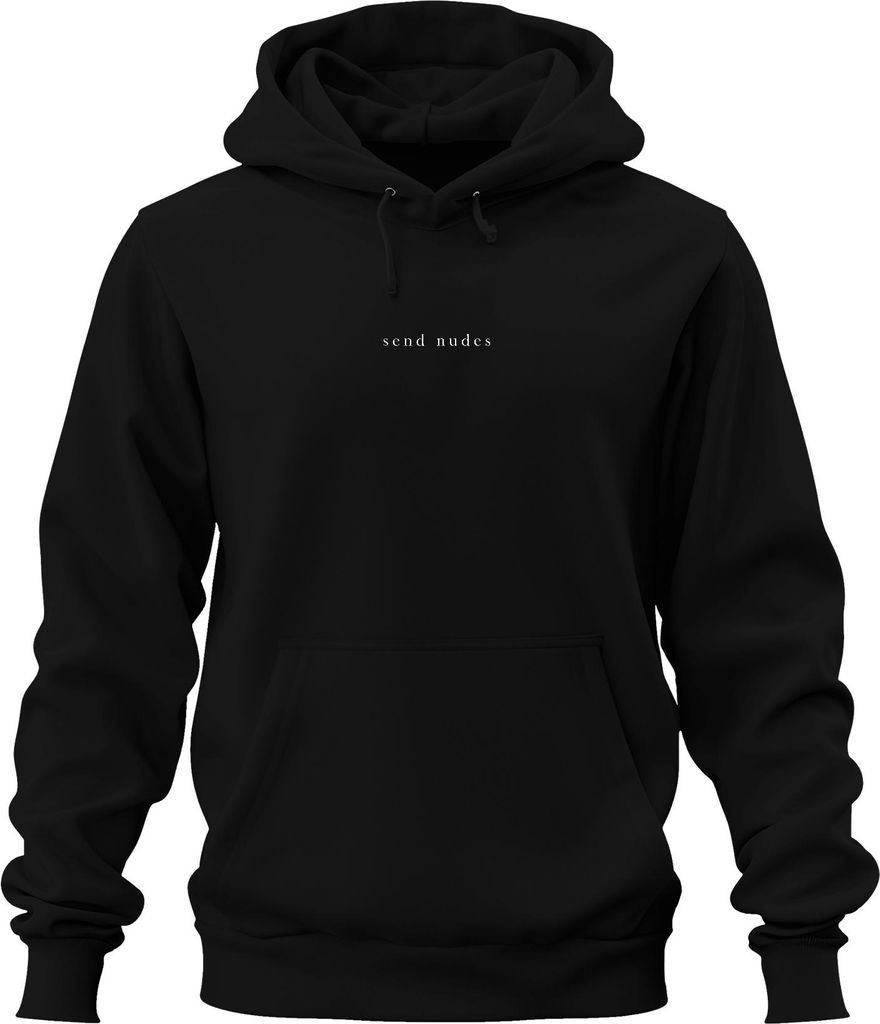 send nudes frech humorvoll minimalistisch lustig anime otakus Uni Hoodie Kapuzenpullover, Schwarz, XXL