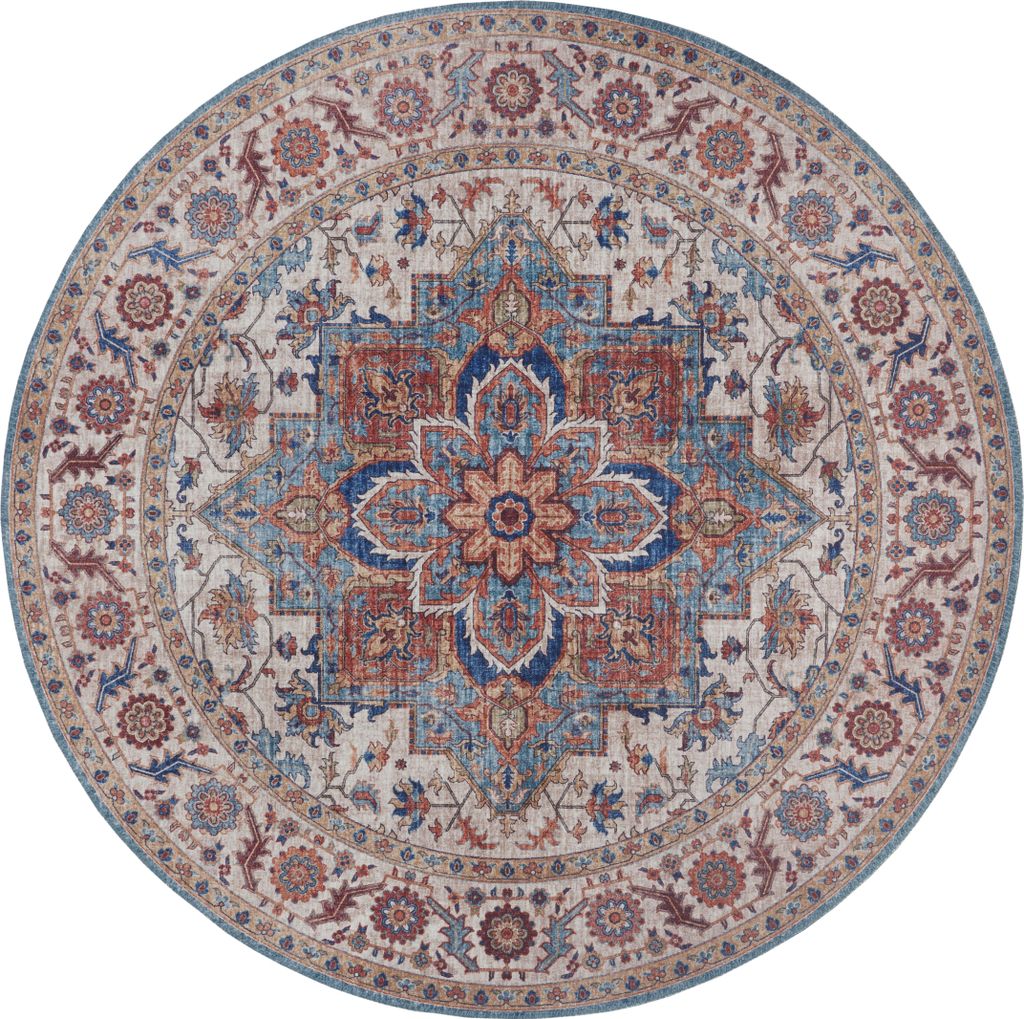 Hanse Home Asmar Kurzflor Teppich Anthea Rund Cyanblau