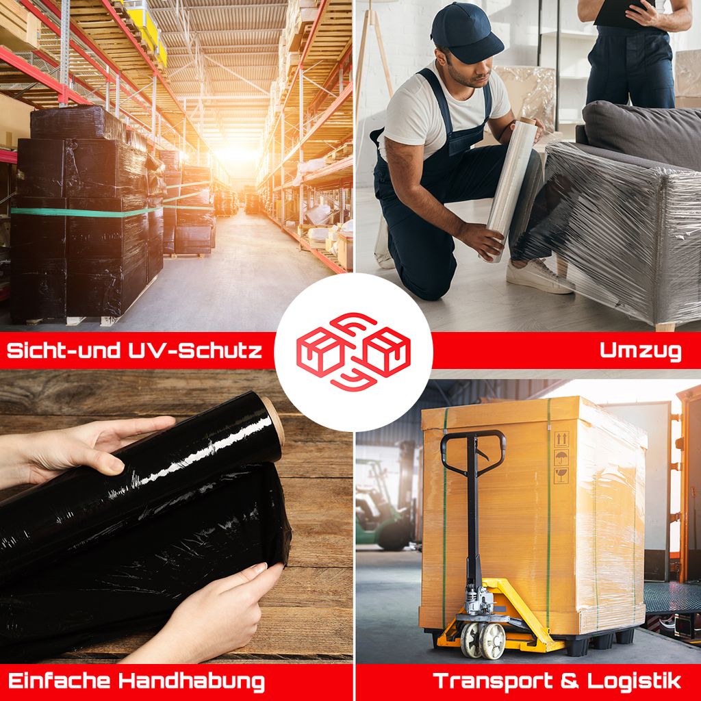MyPack Stretchfolie 50 Cm X 300 M – Transparente Palettenfolie Für Umzug & Lager