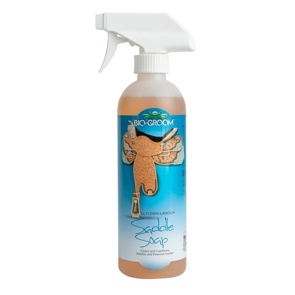 Bio-Groom Saddle Soap Spray 473ml: Sapone Cuoio Professionale Lanolina