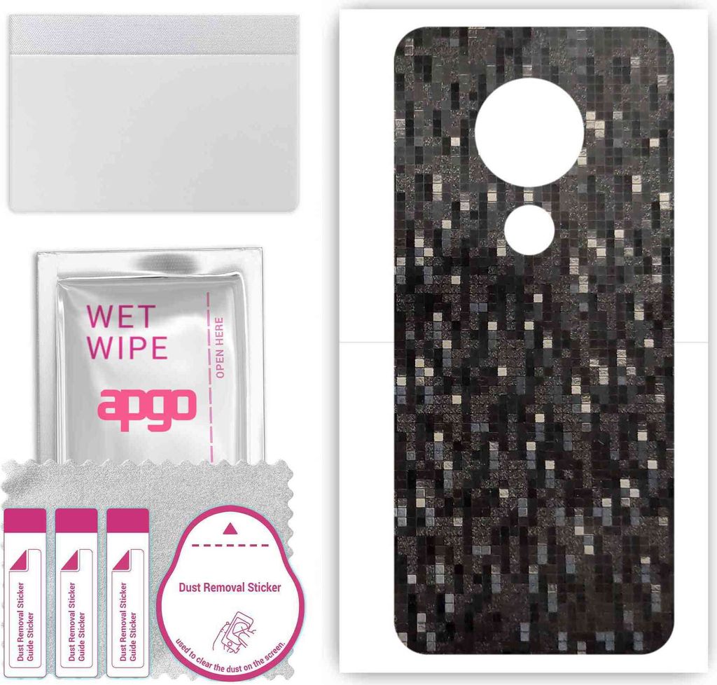 apgo Rückseite Schutzfolie, Skin, kompatibel mit Nokia 6.2, Hinten Displayschutzfolie aus Vinylfolie, kratzfest, einfache Montage - Carbon Black P...