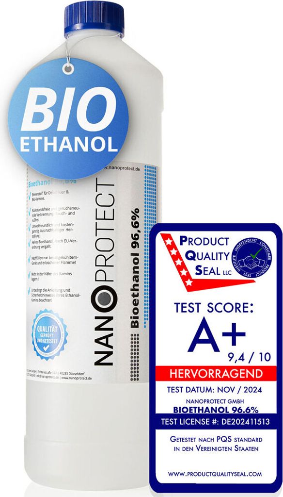 Nanoprotect Bioethanol 96,6% | 1 Liter | Flüssiger Ethanol Produktbild
