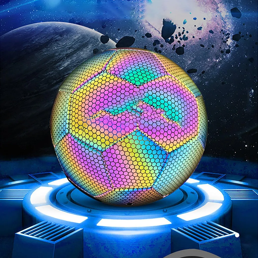Ballon de Football Réfléchissant en Polyuréthane pour Entraînement de Nuit