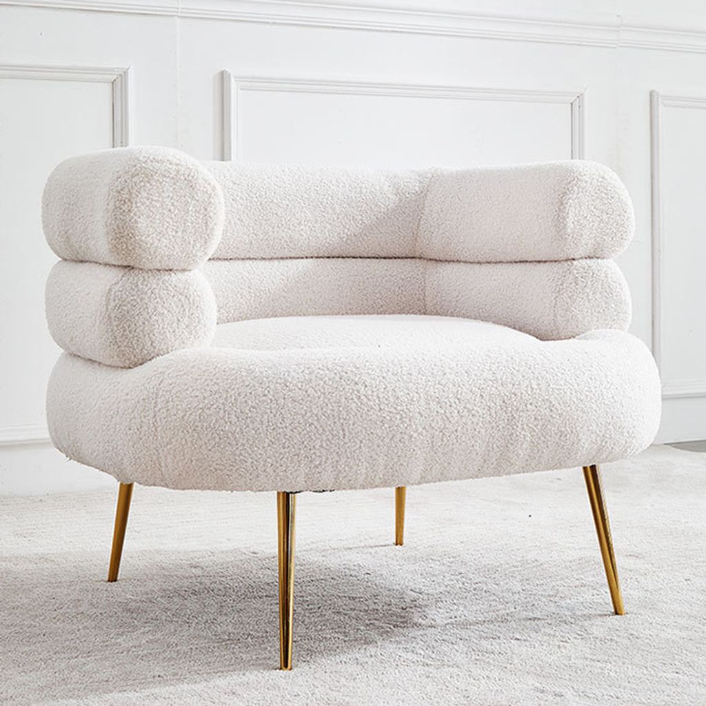 Liegesofa Bouclé-Sessel Polstersessel Lounge-Sessel Produktbild 