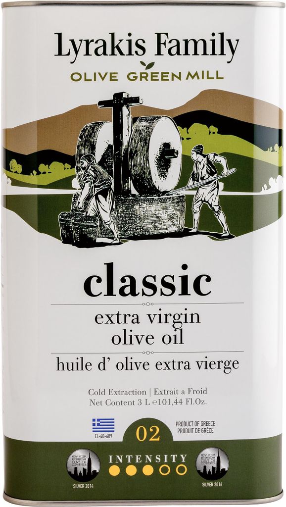 Lyrakis Family Olivenöl 3L – Griechisches Natives Olivenöl Extra, Premium Erste Kaltpressung, Reich an Polyphenolen, Handgepflückte Oliven, Ne...