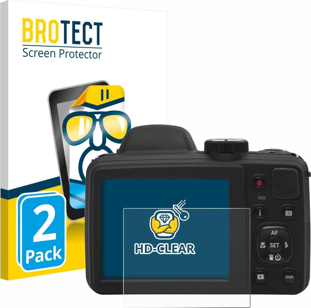 2x Für Kodak Pixpro AZ405 Schutzfolie BROTECT Displayschutz Display Schutz Folie Klar Transparent