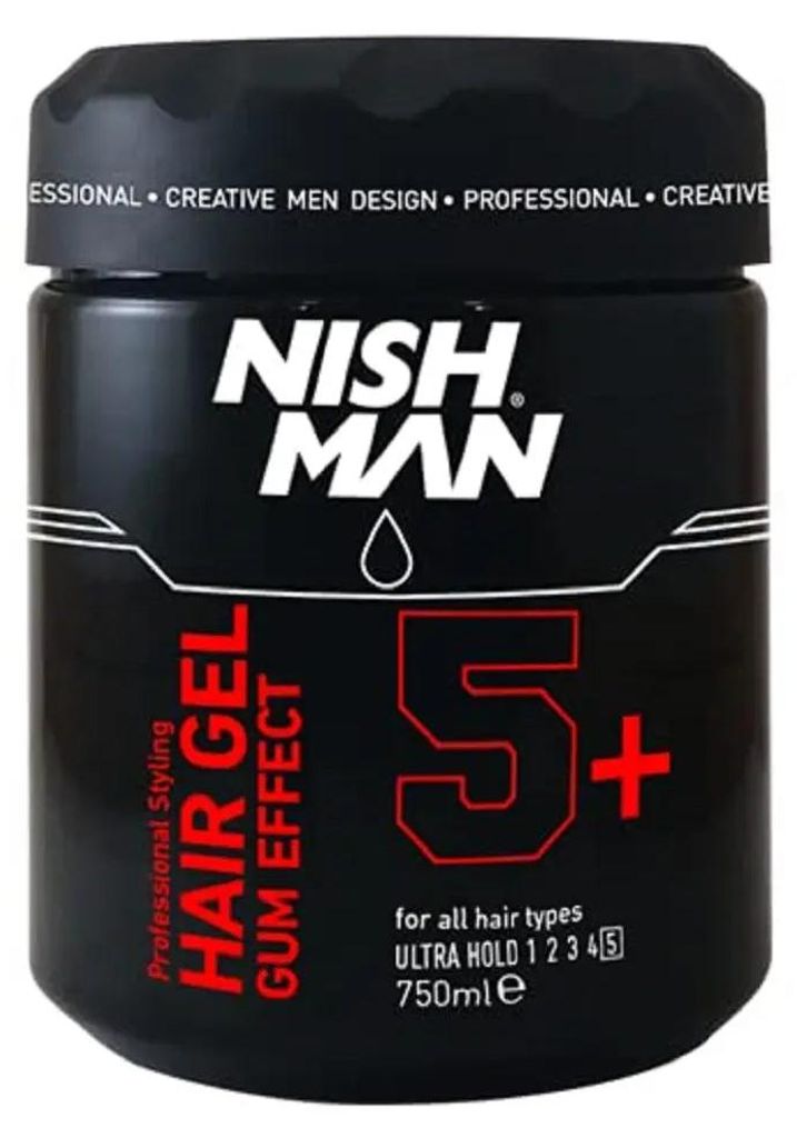 Gel coiffant NISHMAN, effet gomme, tenue ultra forte 5+, Image du produit 