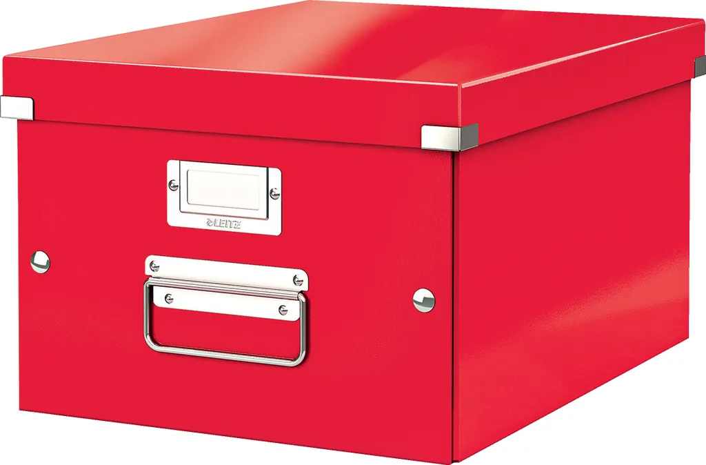 Boîte de Rangement Leitz Rouge 16,7L avec Boutons-Pression et Couvercle