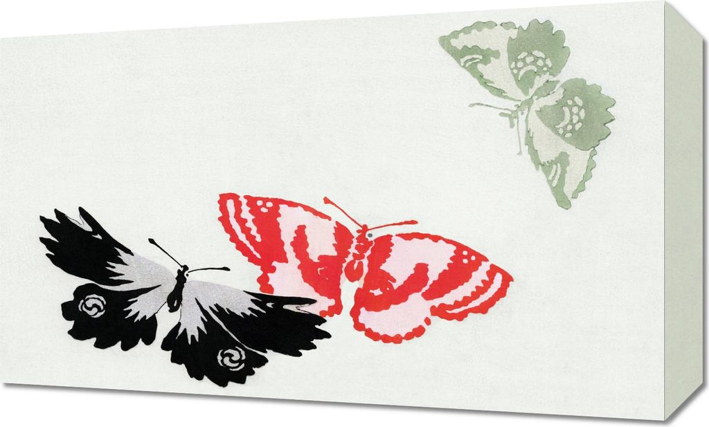 Bild 50x30cm Schmetterling 13, Japanisches Vintage Sekka für das Wohnzimmer