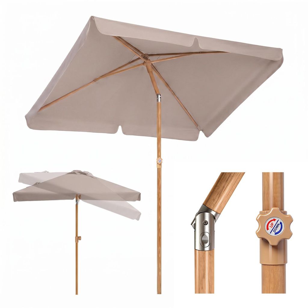 Sekey Balkonschirm Rechteckig Holzoptik 200×125 cm, Produktbild 