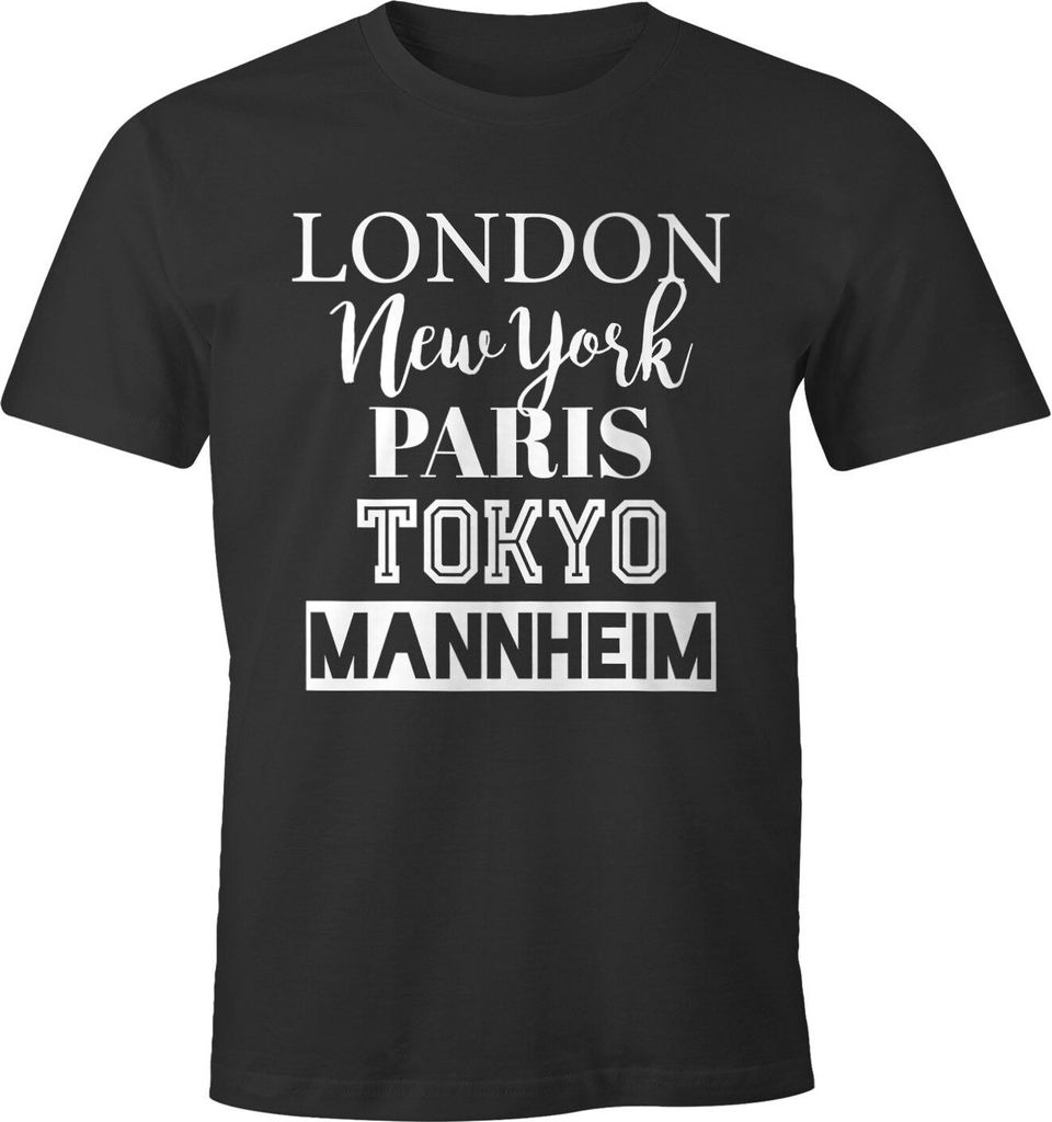 personalisierbares Herren T-Shirt Städtenamen London Paris New York Tokyo Deine eigene Stadt Dorf Ort Ortsname Metropolen Fun-Shirt Städte-Shirt ...