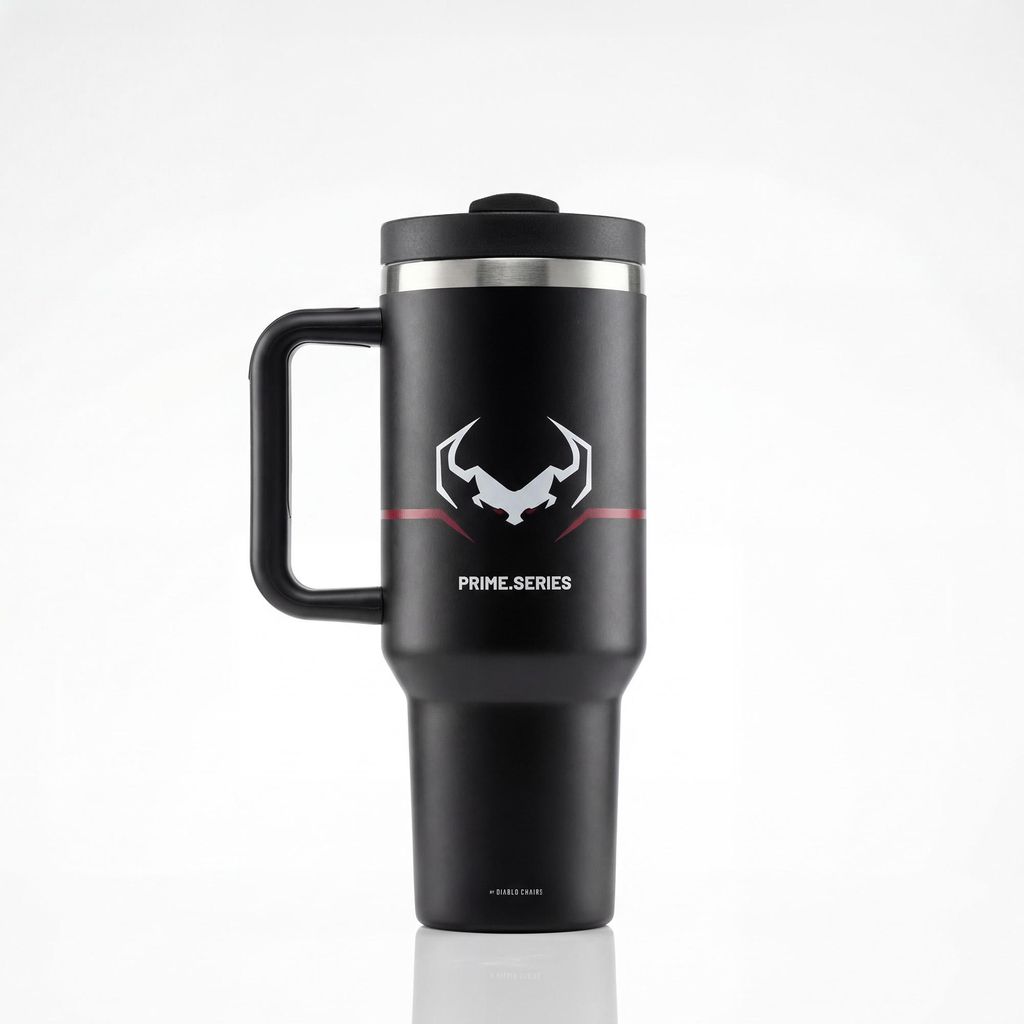 Diablo Travel Cup Thermoskanne Thermobecher mit Henkel 1200 ml schwarz