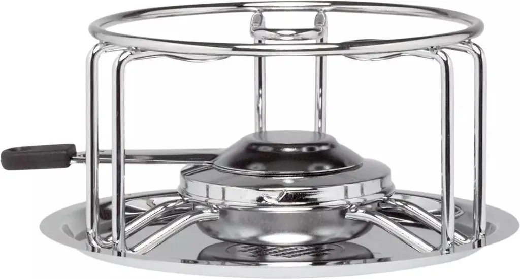 Réchaud à fondue en métal chromé ultra stable diamètre 22 cm