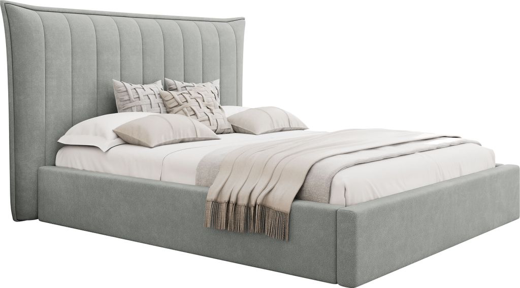 MIRJAN24 Polsterbett Lilkus, Doppelbett mit Bettkasten mit zwei Kammern, Ehebett, Lattenrost (Farbe: Paros 05, Größe: 180x200 cm)