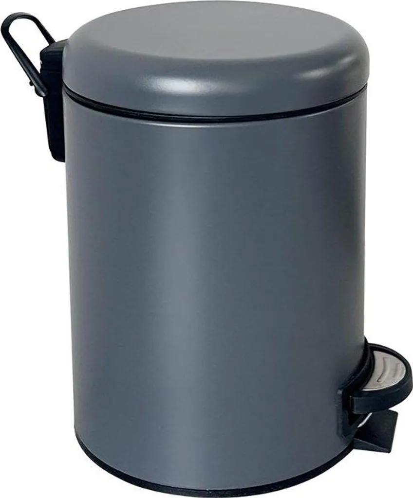 Poubelle de salle de bain 12L grise compacte au design contemporain