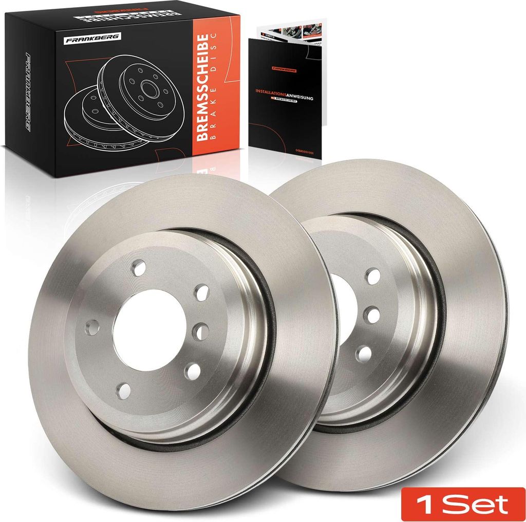 Frankberg 2x Bremsscheiben Hinterachse für BMW 5er Touring E60 E61 6er Cabriolet E63 E64 2001-2010