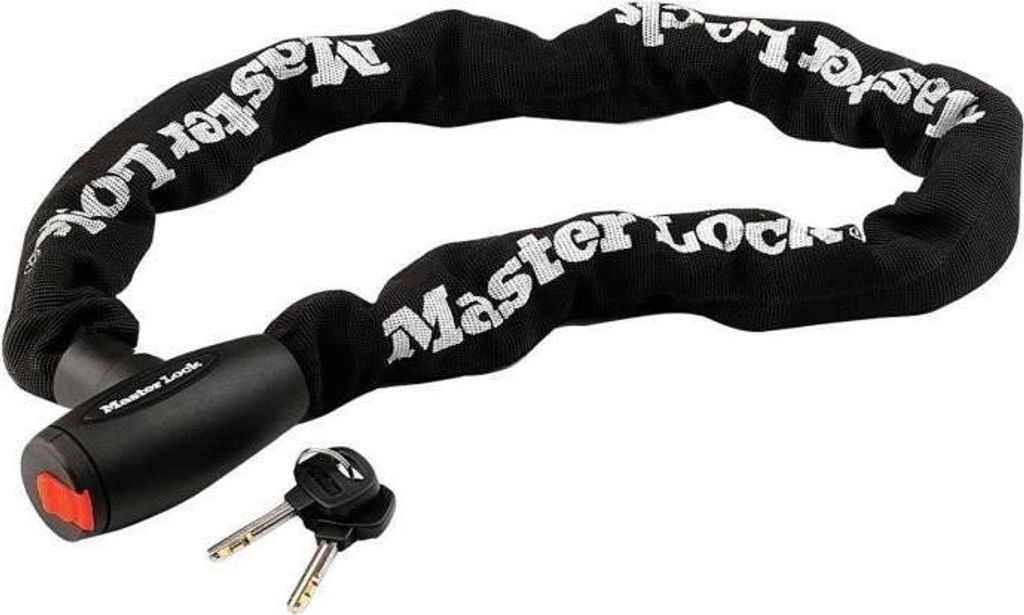 Motorrad Kette Schloss Master Lock, 10 mm Gehärteter Stahl, 1 m Länge, Integriertes Schlüsselschloss