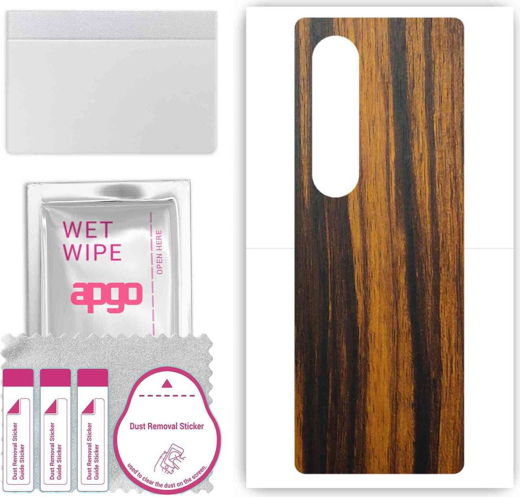apgo Rückseite Schutzfolie, Skin, kompatibel mit Samsung W23, Hinten Displayschutzfolie aus Vinylfolie, kratzfest, einfache Montage - Tigerwood